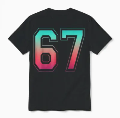 67 Meme Funny Six Seven Gen Alpha Trending 6 7 Unisex T-Shirt - Black