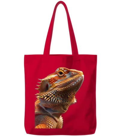 Bearded Dragon Tote Bags - Red