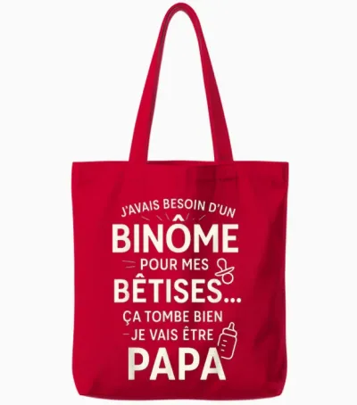 I Will Be Dad Funny Future Father Tote Bags - Red