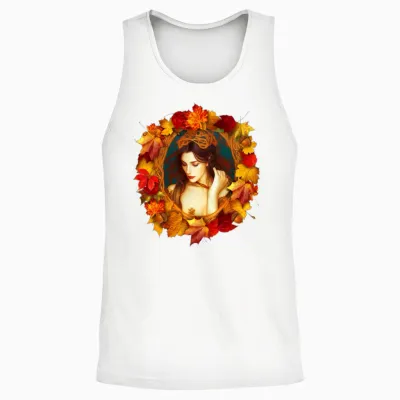 Fantasy Art Autumn Queen Unisex Tank Top - White