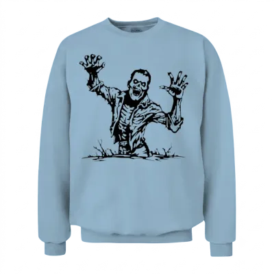 Zombie Undead Horror Halloween Unisex Sweatshirt - Light Blue