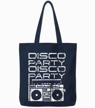Disco Party Tote Bags - Navy