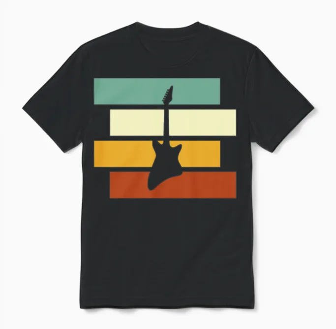 Rock Retro Unisex T-Shirt in Black