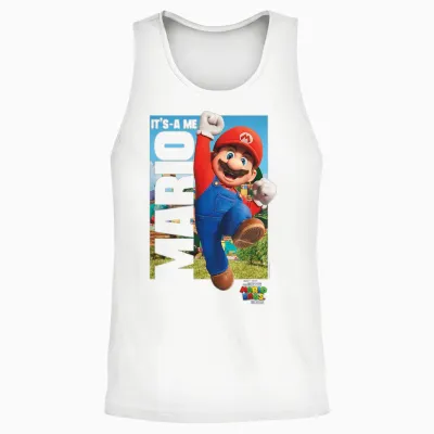 The Super Mario Bros. Movie It's-A Me Mario Poster T-Shirt, White Unisex Tank Top - White