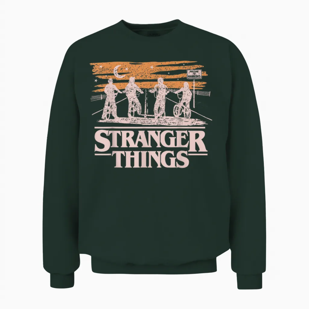 Netflix Stranger Things Night Silhouettes - Sale - Unisex Sweatshirt in Forest