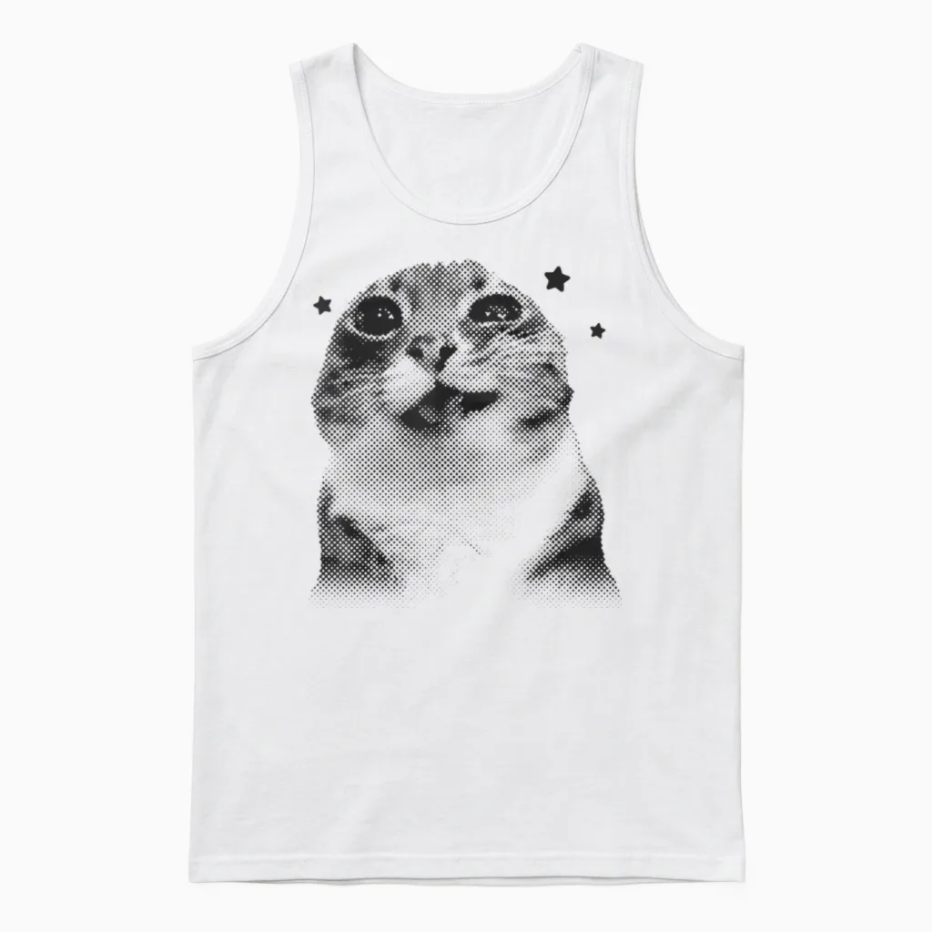 Lustige Y2k Retro Katze Meme Silly Cats Vintage Retro Cats Lover Unisex Tank Top in White
