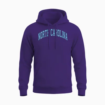 Retro North Carolina Souvenir Simple North Carolina Blue Unisex Hoodie - Purple