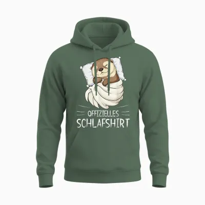 Official Sleep Shirt Otter Pyjamas Unisex Hoodie - Military Green
