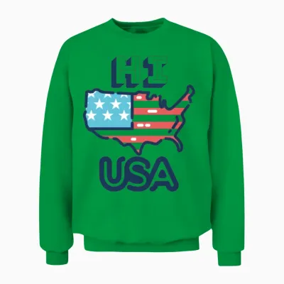 Hi, Usa, Hawaii Unisex Sweatshirt - Irish Green