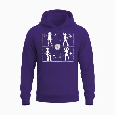 Retro Dance Wall B Unisex Hoodie - Purple