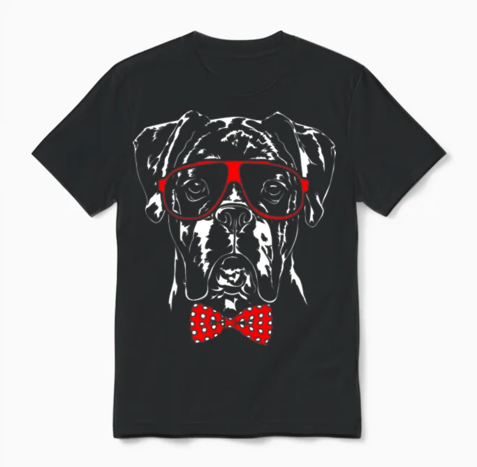 Funny German Boxer Dog Smart Dog Clever Dog Unisex T-Shirt in Black