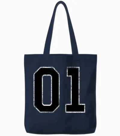 Lee 01 Orange Distressed Orange Graphic Tote Bags - Navy