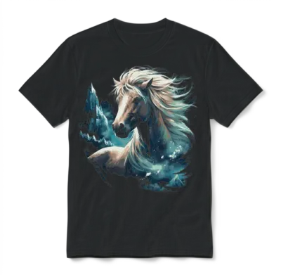 Icelandic Horse Fantasy Unisex T-Shirt - Black