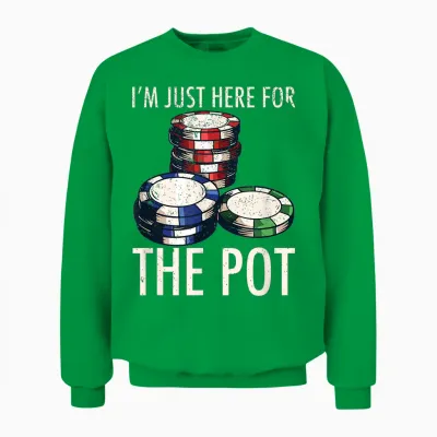 Poker T-Shirt Texas Hold'em Gambling Pot Cards Player Gift Unisex Sweatshirt - Irish Green