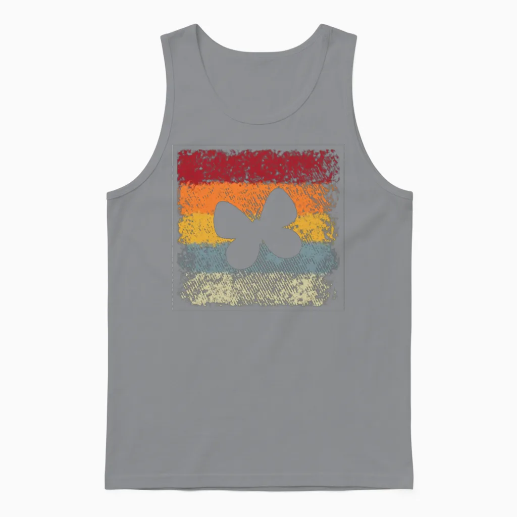 Butterfly Retro Unisex Tank Top in Sport Grey
