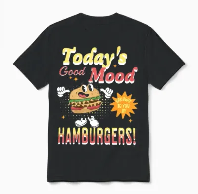 Today's Good Mood Brought to You by Hamburgers Unisex T-Shirt - Black