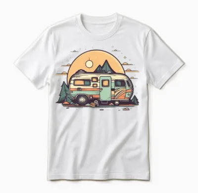 Retro Rv Unisex T-Shirt - White