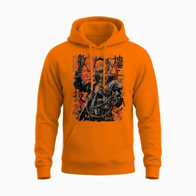 Kuracore / Anime Streetwear Cyberpunk Y2k Techwear Retro Manga T-Shirt Für Anime Fans Und Manga Liebhaber - Unisex Erwachsene Und Jugendliche - Weiß, Größe S Unisex Hoodie - Safety Orange