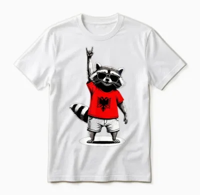Drapeau Albanais Hommes Femmes Enfants Albanie Unisex T-Shirt - White