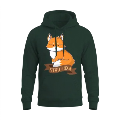 Stay Foxy - Cute Fox Unisex Hoodie - Forest