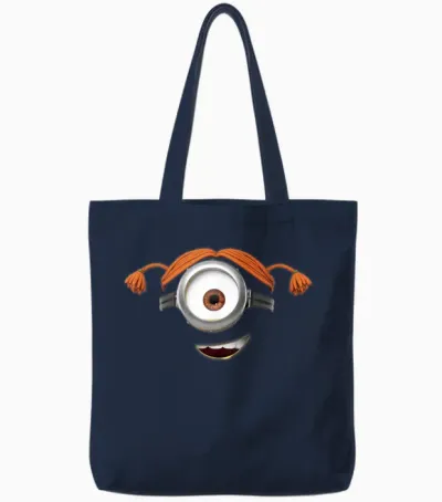 Despicable Me Minions Carl Pigtails Graphic Tote Bags - Navy