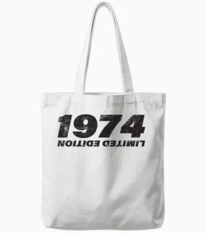 1974 Vintage Tote Bags - White