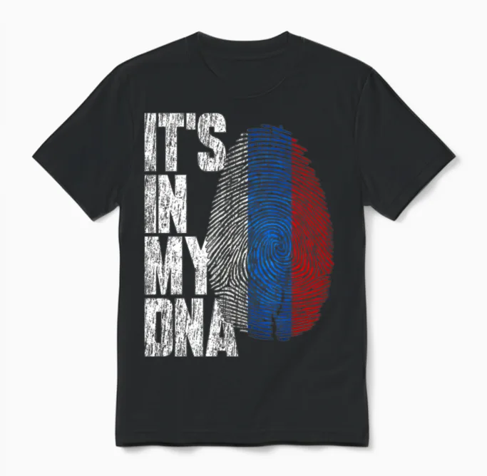 It's in My Dna Russian Hispanic Russia Unisex T-Shirt in Black