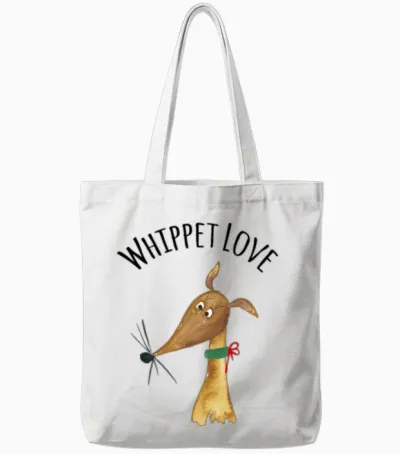 Whippet Love - Fawn Whippet Tote Bags - White
