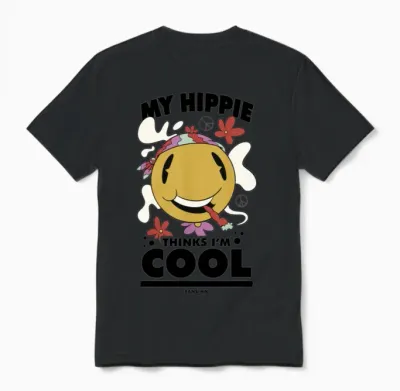 Funny Hippie Unisex T-Shirt - Black