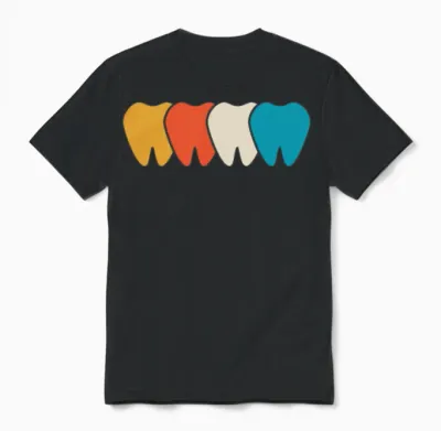 Teeth Retro Dental Unisex T-Shirt - Black