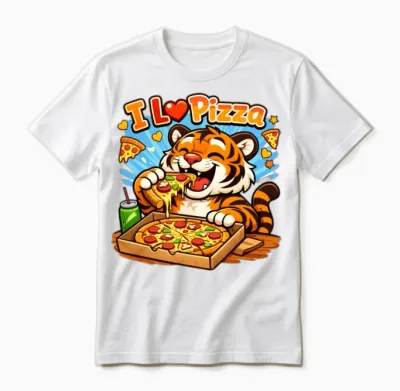 Tigers Love Pizza Unisex T-Shirt - White
