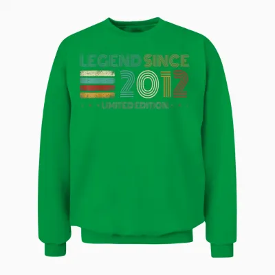 13 Years Old Legend Since 2012 13th Birthday Unisex Sweatshirt - Irish Green