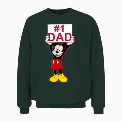 Disney Mickey Mouse Dad Mickey Mouse Big Logo Father's Day Unisex Sweatshirt - Forest