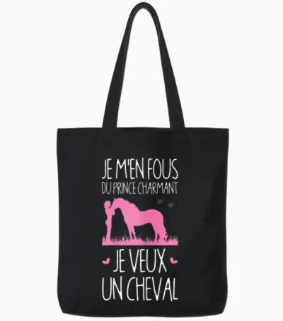 I Want a Horse Gift Girl Teen Kids Riding Funny Tote Bags - Black