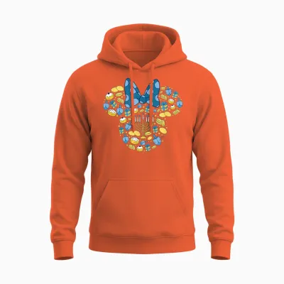 Disney Minnie Mouse Icon Hanukkah Chanukah Dreidel Menorah Unisex Hoodie - Orange