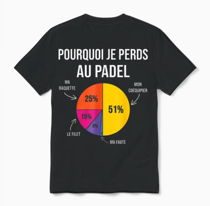 Why I Lose at Padel Padelist Pade Player Fans Humor Unisex T-Shirt in Black