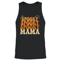Retro Spooky Mama Halloween Unisex Tank Top - Black – 2
