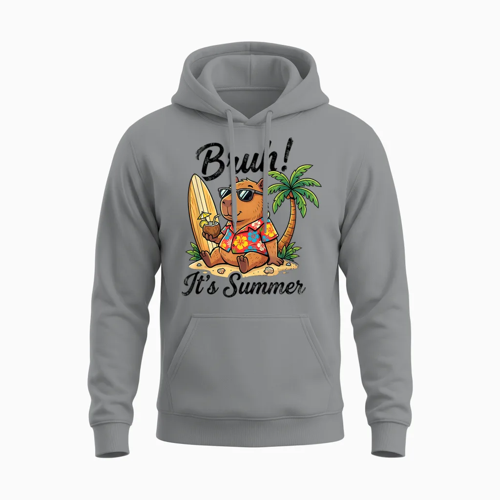 Capybara Mit Sonnenbrille Lustiges Sommer Capybara Unisex Hoodie in Sport Grey