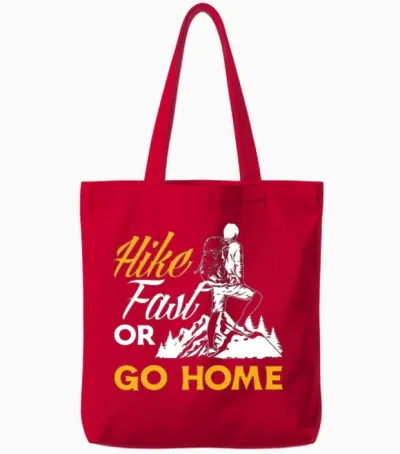 Funny Hiking Hiker Gift Tote Bags - Red