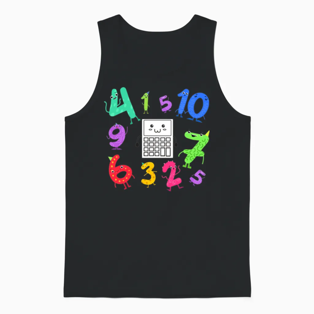 Mathematics Number Day Unisex Tank Top in Black