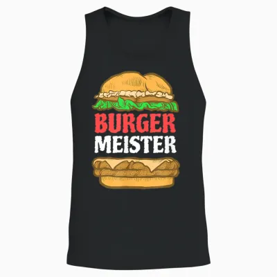 Men's Burger Meister T-Shirt I Bürgermeister Grillen Bbq Grill T-Shirt, Black Unisex Tank Top - Black