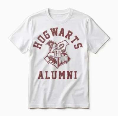 Harry Potter Hogwarts Alumni Crest T-Shirt Small Unisex T-Shirt - White