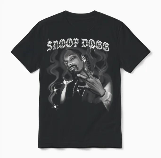 Official Photo Snoop Dogg Airbrush Unisex T-Shirt in Black