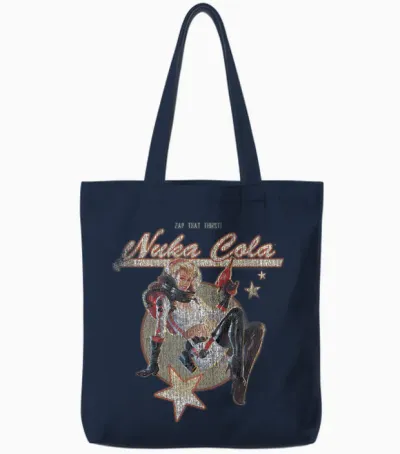 Fallout Video Game Retro Nuka Cola Ad Tote Bags - Navy