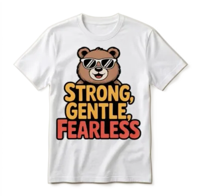 Be Like a Bear – Strong, Gentle & Fearless Unisex T-Shirt - White
