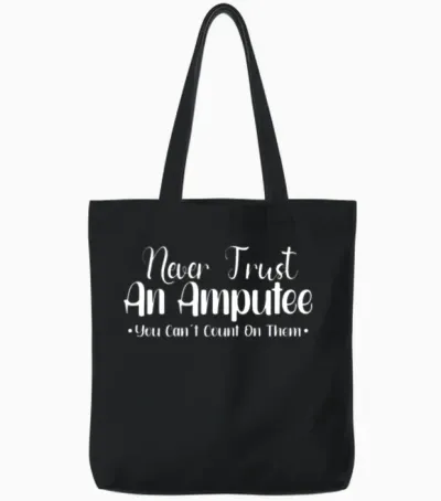 Handicapped Wheelchair Cyborg Leg Arm Amputee Tote Bags - Black