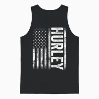Hurley Ky Vintage Us American Flag Retro for Men Women Unisex Tank Top in Black - 1