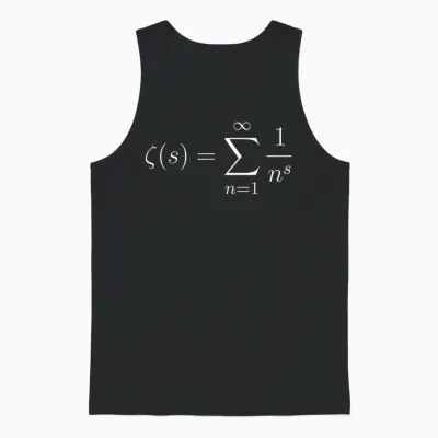Mathematics: Equation of the Riemann Hypothesis (zeta Function) T-Shirt, Black, S Unisex Tank Top - Black