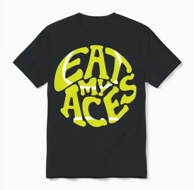Tennis Funny Unisex T-Shirt in Black