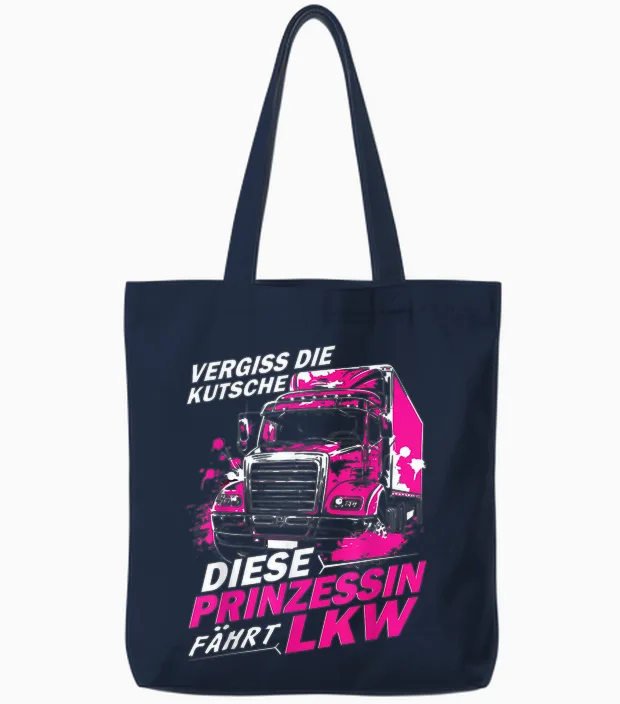 Echte Frauen Fahren Einen Großen Dienstwagen | Lkw Fahrerin Tote Bags in Navy
